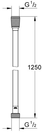 Душевой шланг GROHE Silverflex 1250 мм, с защитой от перекручивания, хром (28362001)