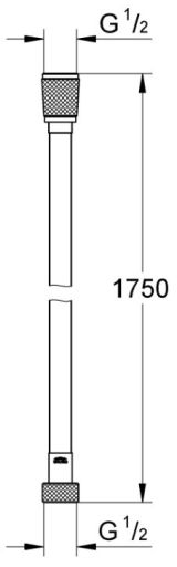 Душевой шланг GROHE Silverflex 1750 мм, с защитой от перекручивания, хром (28388001)