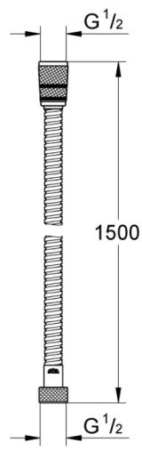 Душевой шланг GROHE Rotaflex Metal Long-Life 1500 мм, с защитой от перекручивания, хром (28417001)
