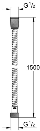 Душевой шланг GROHE Relexaflex Metal 1500 мм, хром (28105001)