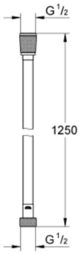 Душевой шланг GROHE Silverflex 1250 мм, с защитой от перекручивания, никель глянец (28362BE1)