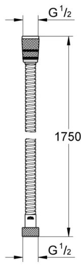 Душевой шланг GROHE Rotaflex Metal Long-Life 1750 мм, с защитой от перекручивания, хром (28025001)