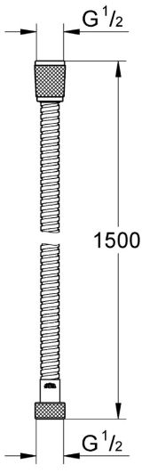 Душевой шланг GROHE Relexaflex Metal Long-Life 1500 мм, хром (28143001)