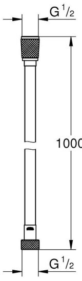 Душевой шланг GROHE Silverflex Long-Life 1000 мм, с защитой от перекручивания, хром (26334001)
