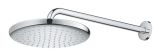 Верхний душ GROHE Tempesta 250, 9,5 л/мин, 1 режим, 380 мм, хром/белый (26668000)