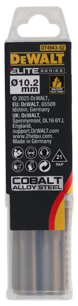 Сверло по металлу DEWALT DT4943, 10.2x87x133 мм, 10 шт. (DT4943-QZ)