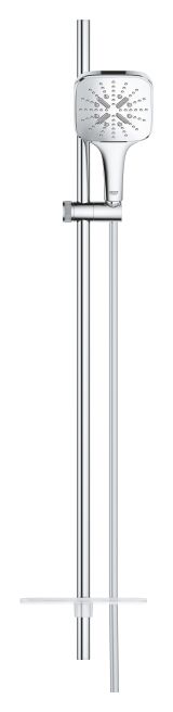 Душевой гарнитур GROHE Rainshower SmartActive 130 Cube с мыльницей, 3 режима струи, душевая штанга 900 мм, 12 л/мин, хром (26586000)