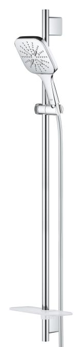 Душевой гарнитур GROHE Rainshower SmartActive 130 Cube с мыльницей, 3 режима струи, душевая штанга 900 мм, 12 л/мин, хром (26586000)