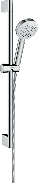 Душевой гарнитур hansgrohe Crometta 100 1jet EcoSmart со штангой 65 см 26655400, белый/хром
