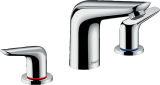 Смеситель для раковины hansgrohe Novus 100 на 3 отверстия, со сливным гарнитуром 71140000, хром
