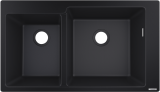 Кухонная мойка hansgrohe S51 S510-F760 врезная, с двумя чашами 305/435 43317170, черный графит
