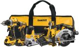 Аккумуляторный набор DEWALT DCK502P3, 18 В: дрель-шуруповерт + шуруповерт + пила + лобзик + реноватор, с 3 АКБ 5 Ач и ЗУ в сумке