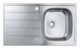 Мойка GROHE K200 45-S 86/50 1.0 с корзинчатым вентилем, нержавеющая сталь (31552SD1)
