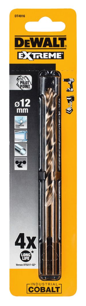 Сверло DEWALT DT4916, по металлу COBALT 5%, 12 x 151 x 98 мм