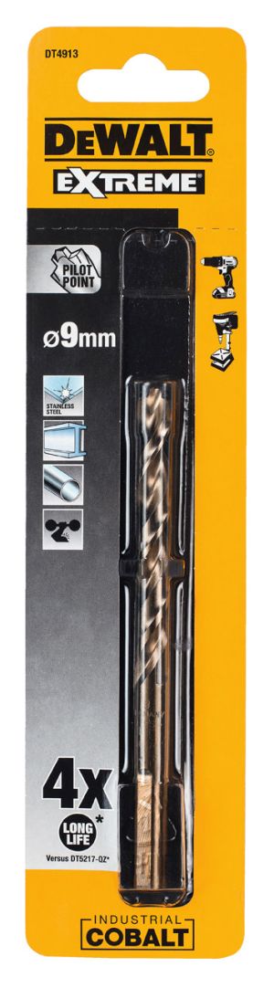Сверло DEWALT DT4913, по металлу COBALT 5%, 9 x 125 x 78 мм