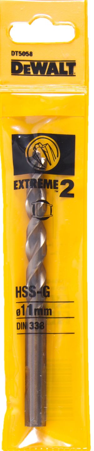 Сверло DEWALT EXTREME 2 DT5058, по металлу HSS-G, 11 x 142 x 91 мм