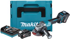 Аккумуляторная угловая шлифмашина Makita GA013GU201, 40 В, 125 мм, 8500 об/мин, с 2 АКБ 4 Ач и ЗУ, в кейсе MakPac