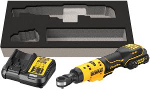 Аккумуляторный угловой гайковерт DEWALT DCF504L1G, 12 В, 54 Нм, 250 об/мин, с АКБ 3 Ач и ЗУ, в чехле (DCF504L1G-QW)