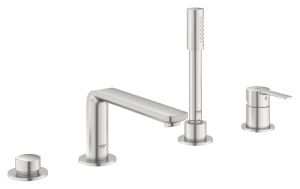 Смеситель для ванны GROHE Lineare на 4 отверстия, на край ванны, суперсталь (19577DC1)