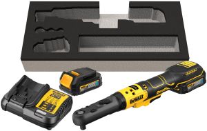 Аккумуляторный угловой гайковерт DEWALT DCF510E2G, с трещоткой, 18 В, 102 Нм, 300 об/мин, с 2 АКБ 1.7 Ач и ЗУ, в чехле (DCF510E2G-QW)