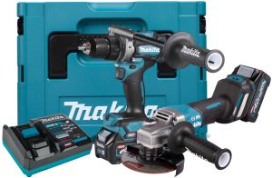 Аккумуляторный набор Makita, 40 В: УШМ GA029 + дрель-шуруповерт DF001, с АКБ 2.5 Ач и ЗУ, в кейсе