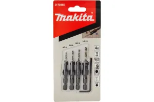 Набор сверл по дереву Makita с зенкерами, 6,810,12 мм, 4 шт. (D-73455)