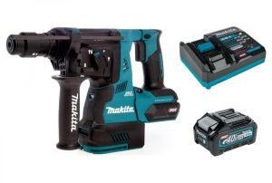 Набор Makita: аккумуляторный перфоратор HR004GZ, 40 В, 2.9 Дж, 5000 уд/мин + АКБ BL4040, 40 В, 4 Ач + быстрое ЗУ DC40RA, PT1034