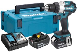 Аккумуляторная дрель-шуруповерт Makita DDF489RTJ, 18 В, 1800 об/мин, с 2 акб 5 Ач и ЗУ, в кейсе MakPac