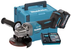 Аккумуляторная угловая шлифмашина Makita GA013GM101, 125 мм, 8500 об/мин, с АКБ 4 Ач и ЗУ, в кейсе MakPac-4