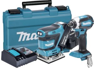 Аккумуляторный набор Makita 18 В: шлифмашина DBO484 + шуруповерт DTD153, с АКБ 5 Ач и ЗУ, в кейсе
