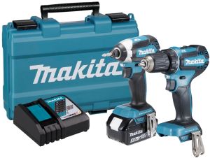 Аккумуляторный набор Makita 18 В: дрель-шуруповерт DDF485 + шуруповерт DTD153, с АКБ 5 Ач и ЗУ, в кейсе