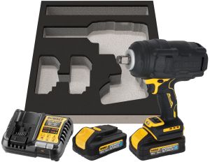 Аккумуляторный гайковерт DEWALT DCF964H2G, 18 В, 2576 Нм, 2015 уд/мин, с 2 АКБ 5 Ач и ЗУ, в чехле (DCF964H2G-QW)