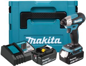 Аккумуляторный шуруповерт Makita DTD157RTJ, 18 В, 140 Нм, 4100 уд/мин, с 2 АКБ 5 Ач и ЗУ, в кейсе MakPac