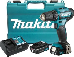 Аккумуляторная дрель-шуруповерт Makita DF333DWAE, 12 В, 1700 об/мин, с 2 АКБ 2 Ач и ЗУ, в кейсе (УЦЕНЕННЫЙ ТОВАР) (DF333DWAE/BU)
