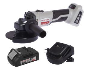 Аккумуляторная угловая шлифмашина ИНТЕРСКОЛ УШМ-125/18ВЭ, 18 В, 125 мм, 8500 об/мин, с АКБ 2 Ач и ЗУ (684.1.0.70-B2C)