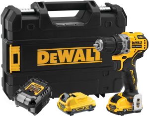 Аккумуляторная дрель-шуруповерт DEWALT DCD701D2, 12 В, 1500 об/мин, с 2 АКБ 2 Ач и ЗУ, в кейсе TSTAK (DCD701D2-QW)