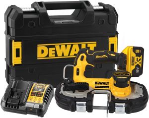 Аккумуляторная ручная ленточная пила DEWALT DCS377P1T, 18 В, 116 м/мин, с АКБ 5 Ач и ЗУ, в кейсе TSTAK (DCS377P1NT-XJ)