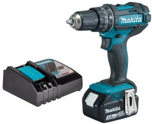 Аккумуляторная ударная дрель-шуруповерт Makita DHP482, 18 В, 1900 об/мин, с АКБ 3 Ач и ЗУ (DHP482P1Z)