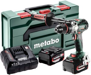 Ударная дрель-шуруповерт Metabo SB 18 LTX BL I, 18 В, 2000 об/мин, 38000 уд/мин, с 2 АКБ 5.2 Ач и ЗУ в кейсе metaBOX (602360650)