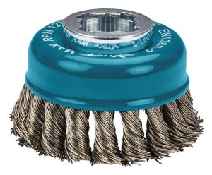 Щетка проволочная чашечная Makita X-lock (d80 мм, толщина проволоки 0, 5 мм, пучки, нержавейка), D-73330