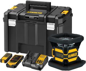 Аккумуляторный лазерный нивелир DEWALT DCE080D1RS, 18 В, красный луч, 60 м, с АКБ 2 Ач и ЗУ, в кейсе TSTAK (DCE080D1RS-QW)