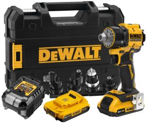 Аккумуляторная дрель-шуруповерт DEWALT DCD803D2T, 18 В, 1650 об/мин, с комплектом насадок, 2 АКБ 2 Ач и ЗУ, в кейсе TSTAK