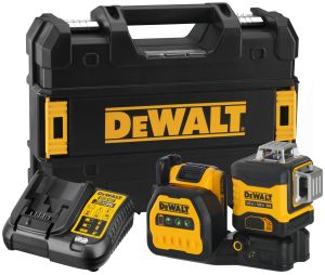 Аккумуляторный лазерный нивелир DEWALT DCE089D1G18, 12/18 В, зеленый луч, 30 м, с АКБ 2 Ач и ЗУ, в кейсе TSTAK (DCE089D1G18-QW)