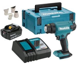 Аккумуляторный тепловой пистолет (фен) Makita LXT 18В, 1 режим, 550°, с АКБ 5 Ач и ЗУ, в кейсе MakPac, DHG180RT1J