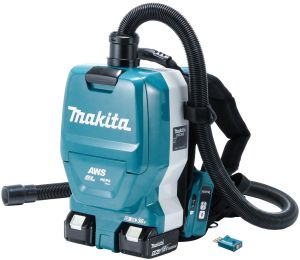 Аккумуляторный ранцевый пылесос Makita DVC265, 2x18 В, 2 л, с 2 АКБ 5 Ач, без ЗУ (DUST-KITM16)