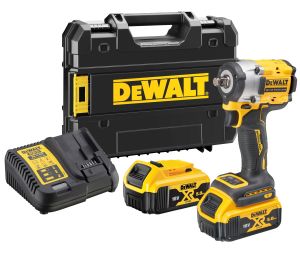 Аккумуляторный гайковерт DEWALT DCF921P2T, 18 В, 610 Нм, 3550 уд/мин, с 2 АКБ 5 Ач и ЗУ, в кейсе (DCF921P2T-QW)