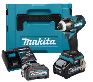 Аккумуляторный ударный шуруповерт Makita TD004GD201, 40 В, 230 Нм, 3900 уд/мин, с 2 АКБ 2.5 Ач и ЗУ, в кейсе MakPac