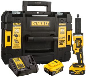 Аккумуляторная прямошлифовальная машина DEWALT DCG426P2, 18 В, 38 мм, 25000 об/мин, с 2 АКБ 5 Ач и ЗУ, в кейсе TSTAK (DCG426P2-QW)