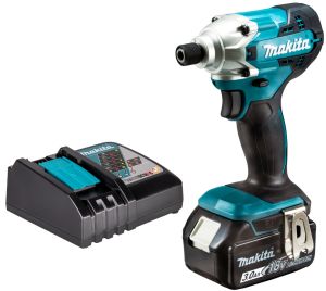 Аккумуляторный ударный шуруповерт Makita DTD156, 18 В, 155 Нм, 3000 уд/мин, с АКБ 3 Ач и ЗУ (DTD156P1Z)