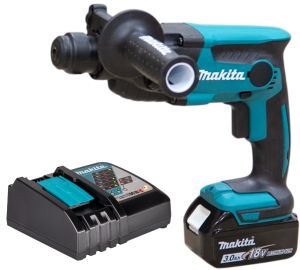 Аккумуляторный перфоратор Makita DHR165, 18 В, 1.3 Дж, 5300 уд/мин, с АКБ 3 Ач и ЗУ (DHR165P1Z)